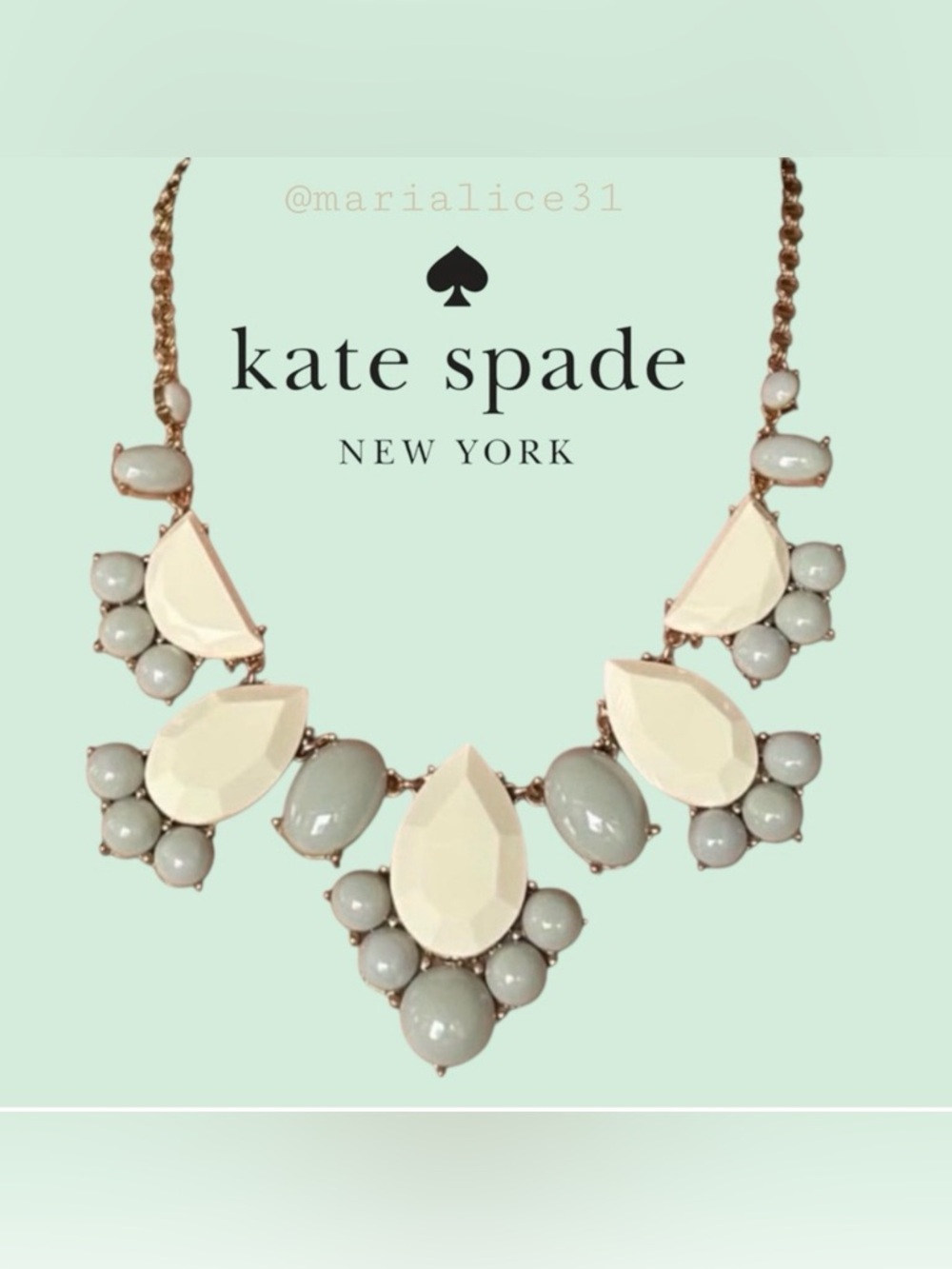 Kate Spade Gold and Cream Teardrop Necklace. Gently worn. - Picture 3 of 14